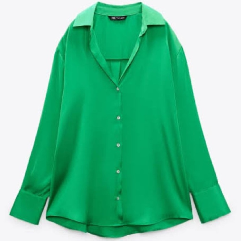 Zara Satin Button Down